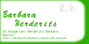 barbara werderits business card